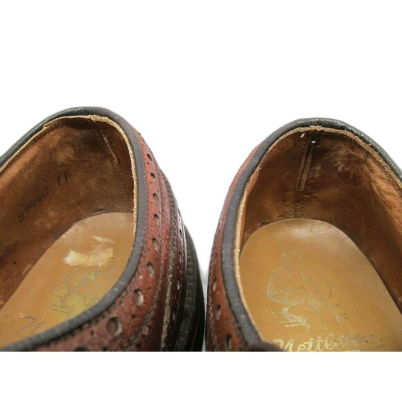 Nettleton Pebbled Leather Brogue Wingtip Derbys Mens Size US 9 - Picture 9 of 12